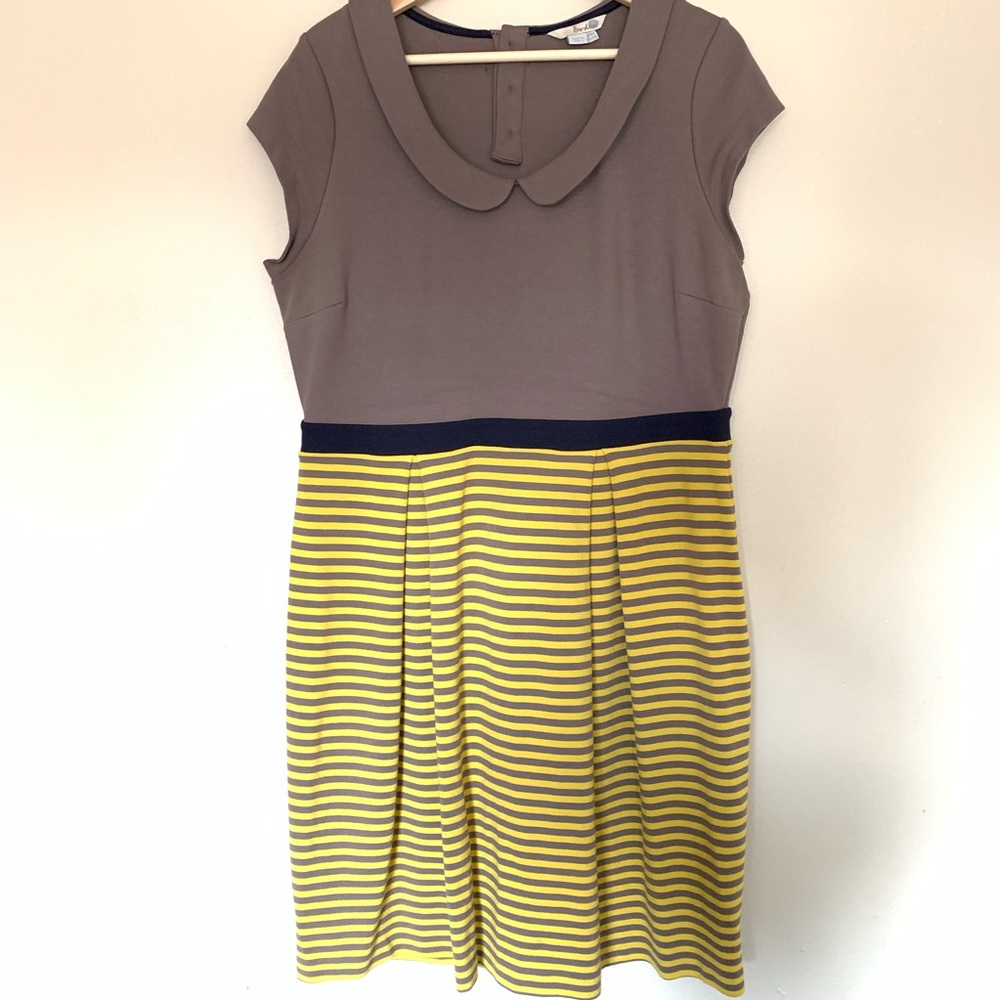 Boden Lila Yellow Striped Peter Pan Dress - Picture 3 of 7